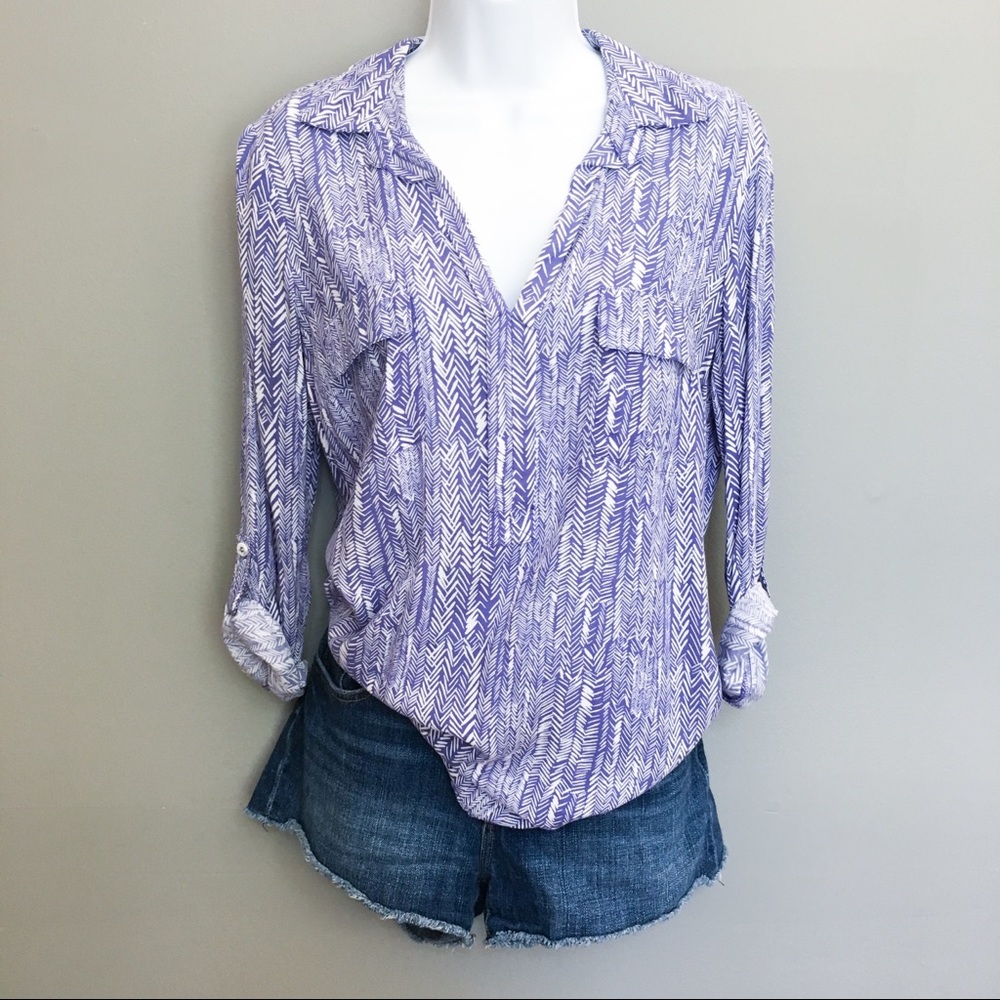 Splendid Tunic 3/4 Sleeve Print Top Shirt